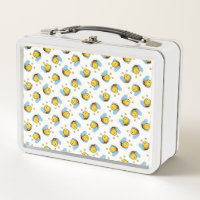 Cute happy bumble bee pattern white