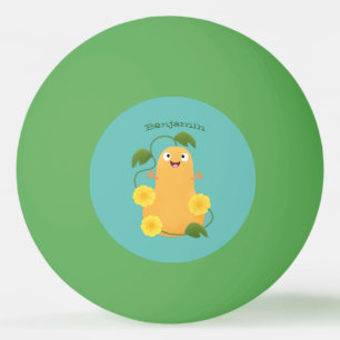 Cute happy butternut pumpkin gourd cartoon ping pong ball