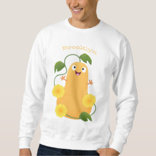 Cute happy butternut pumpkin gourd cartoon sweatshirt