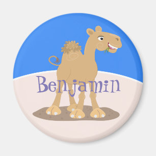 Cute happy camel cartoon illustration magnet