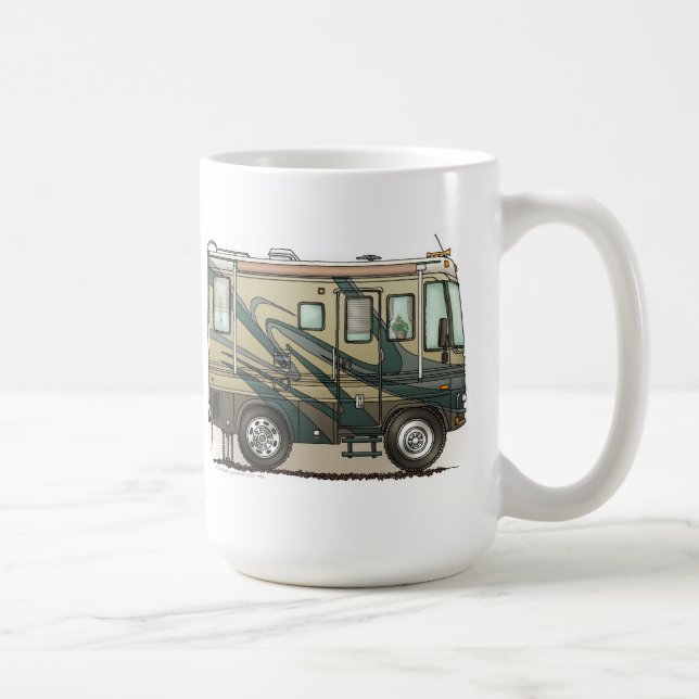 Cute Happy Camper Big RV Coach Motorhome Coffee Mug (Right)
