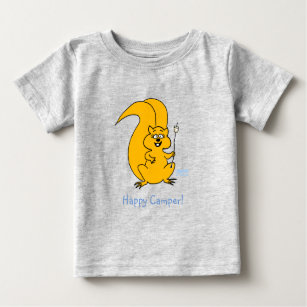 Cute Happy Camper Squirrel Summer Baby T-Shirt