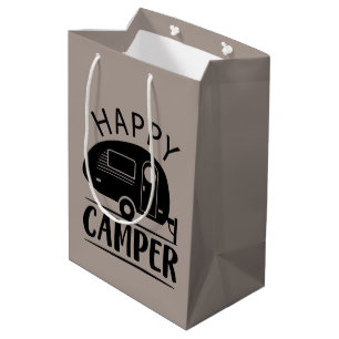 cute Happy Camper word art party Medium Gift Bag