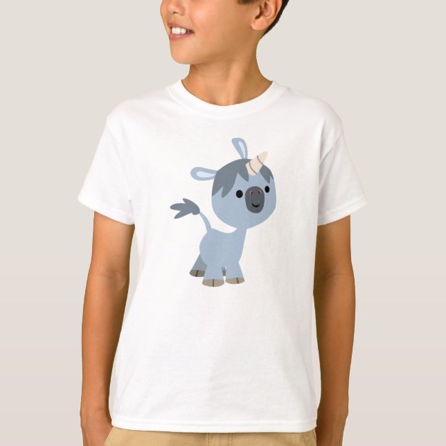 Cute Happy Cartoon Baby Unicorn Children T-Shirt (Front)