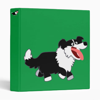 Cute Happy Cartoon Border Collie Binder