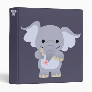 Cute Happy Cartoon Elephant Binder