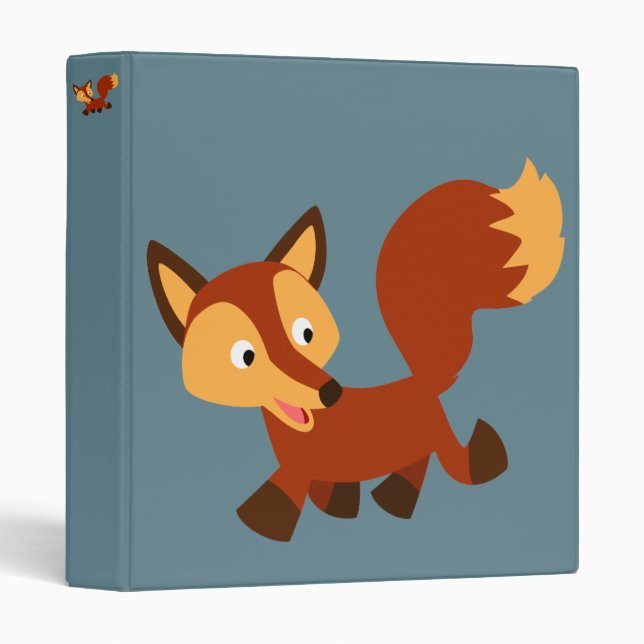 Cute Happy Cartoon Fox Binder (Front/Spine)