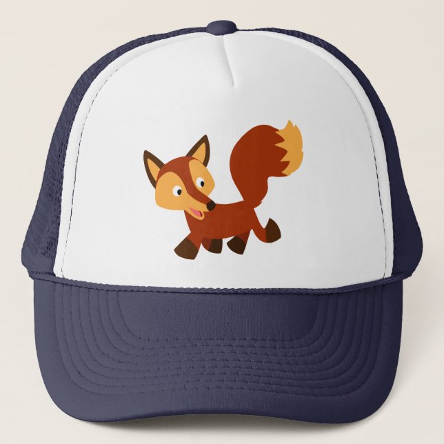 Cute Happy Cartoon Fox Hat (Front)
