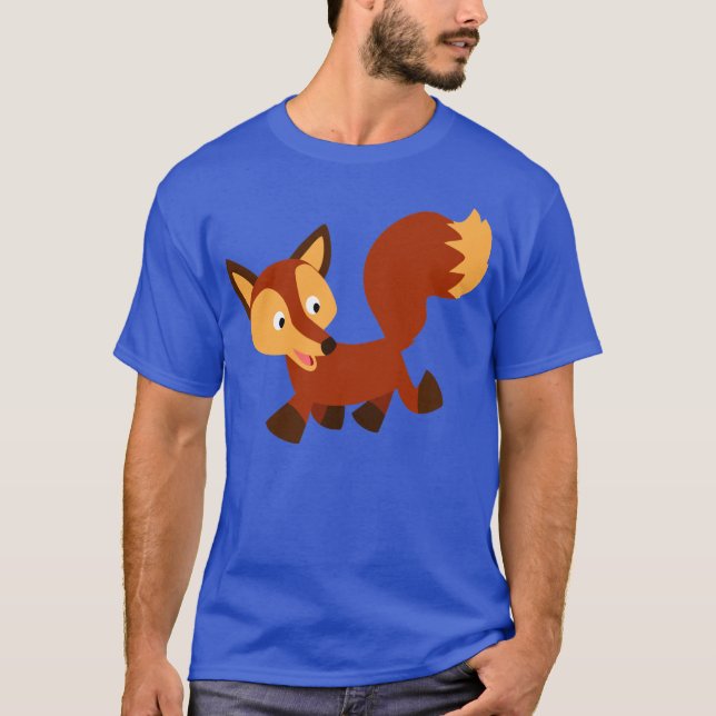 Cute Happy Cartoon Fox T-Shirt (Front)