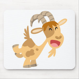 Cute Happy Cartoon Goat Mousepad