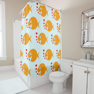 Cute Happy Cartoon Goldfish Kids Bathroom Decor
