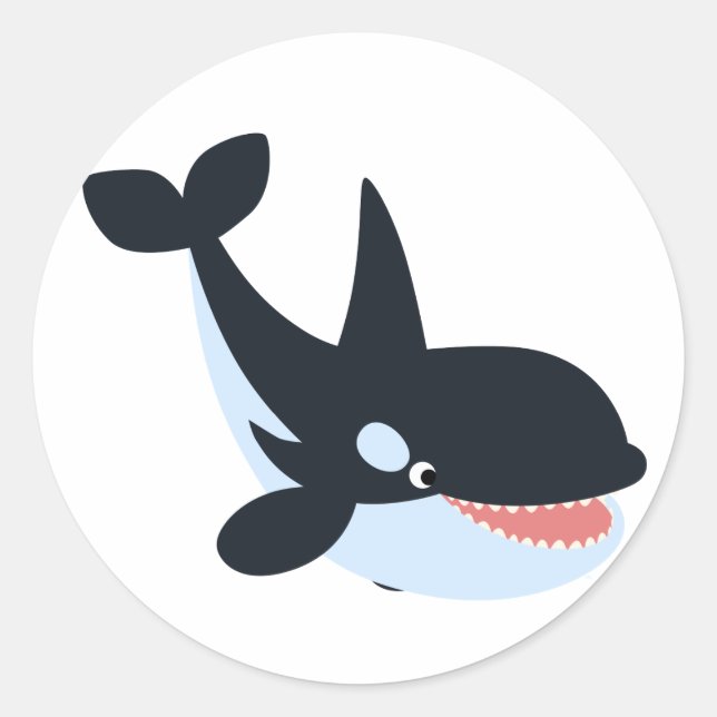 Cute Happy Cartoon Killer Whale Sticker (Front)