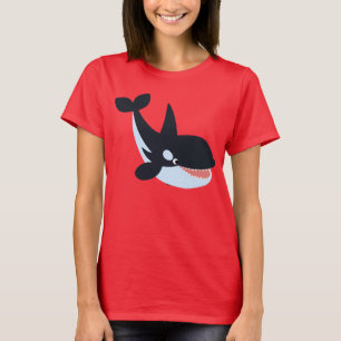 Cute Happy Cartoon Killer Whale Women T-Shirt