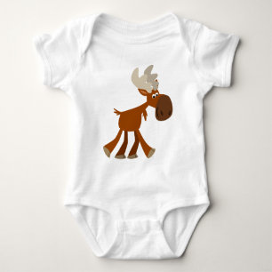 Cute Happy Cartoon Moose Baby Clothing Bodysuit