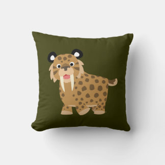 Cute Happy Cartoon Smilodon Pillow