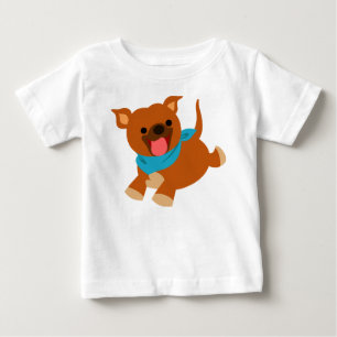 Cute Happy Cartoon Staffie Baby T-Shirt