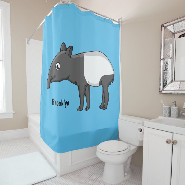 Cute happy cartoon tapir illustration (In Situ)