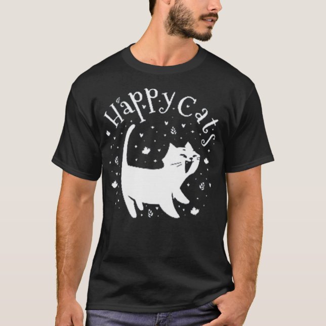 Cute happy cat T-Shirt (Front)