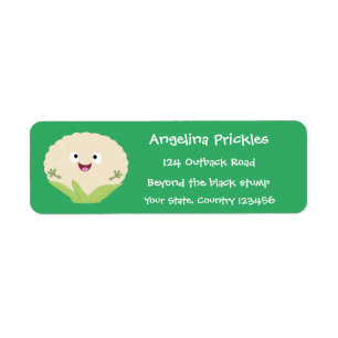 Cute happy cauliflower vegetable cartoon