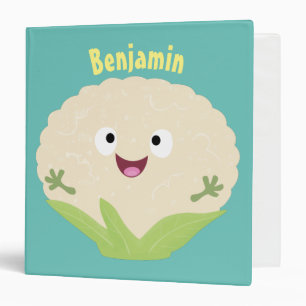 Cute happy cauliflower vegetable cartoon  binder
