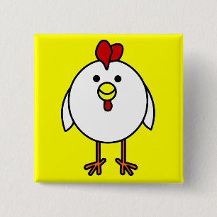 Cute Happy Chicken 2 Inch Square Button