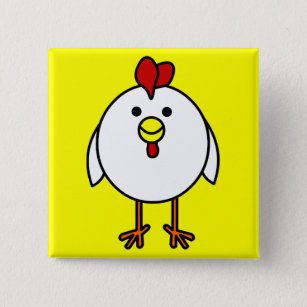 Cute Happy Chicken 2 Inch Square Button