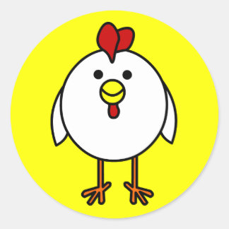 Cute Happy Chicken Classic Round Sticker