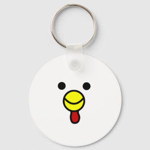 Cute Happy Chicken Head Keychain