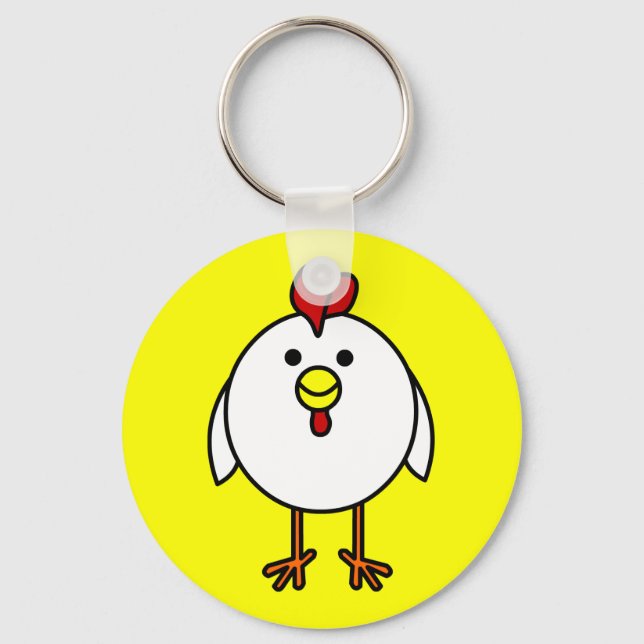 Cute Happy Chicken Keychain (Front)