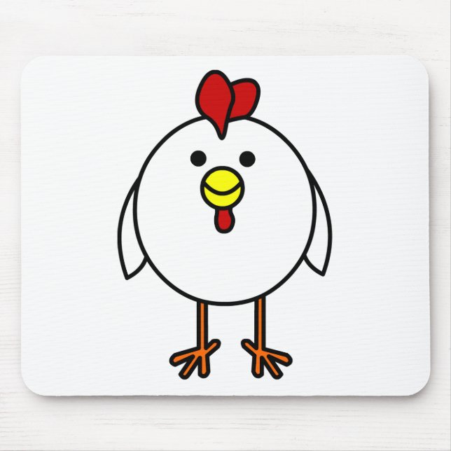 Cute Happy Chicken Mouse Pad (Front)