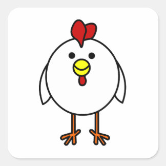 Cute Happy Chicken Square Sticker