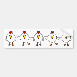 Cute Happy Chickens Bumper Sticker
