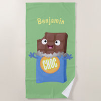 Cute happy chocolate candy bar cartoon character