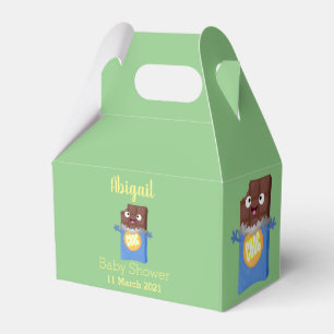 Cute happy chocolate candy bar cartoon character favor box