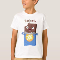 Cute happy chocolate candy bar cartoon character