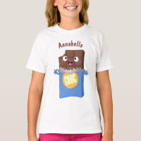 Cute happy chocolate candy bar cartoon character