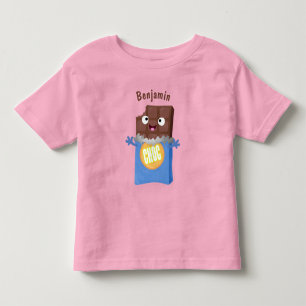Cute happy chocolate candy bar cartoon character toddler t-shirt