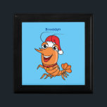 Cute happy Christmas shrimp cartoon illustration Gift Box<br><div class="desc">This cute cartoon features a happy shrimp wearing a Santa hat for Christmas. Drawn in fun cartoon style.</div>