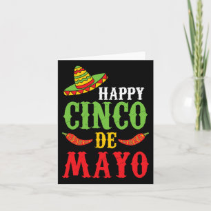 Cute Happy Cinco De Mayo Sombrero Peppers May 5th Card