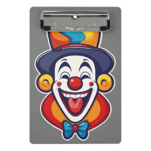 Cute Happy Clown Kids Logo Mini Clipboard