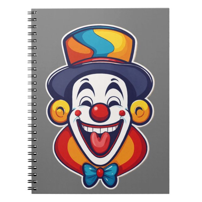 Cute Happy Clown Kids Logo Notebook (Front)