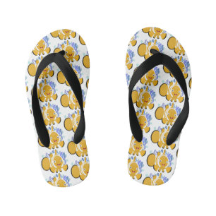 Cute happy clownfish anenome cartoon kid's flip flops