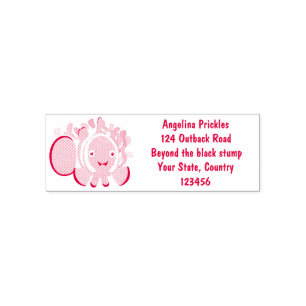 Cute happy clownfish anenome cartoon self-inking stamp