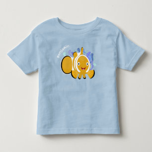 Cute happy clownfish anenome cartoon toddler t-shirt