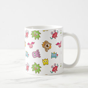 Cute Happy Colourful Little Monsters Pattern Coffee Mug