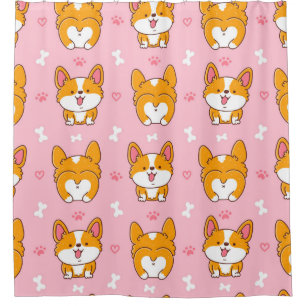 Cute happy corgi dog seamless pattern
