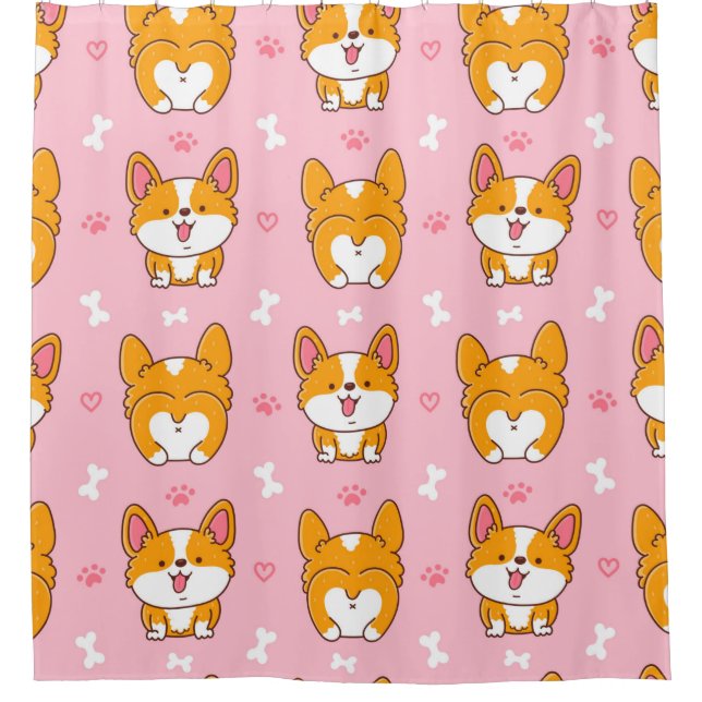 Cute happy corgi dog seamless pattern (Front)