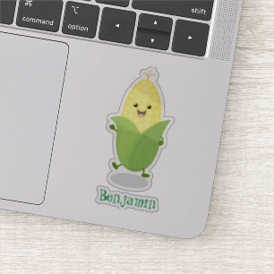 Cute happy corn cartoon illustration
