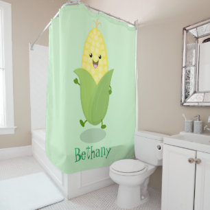 Cute happy corn cartoon illustration