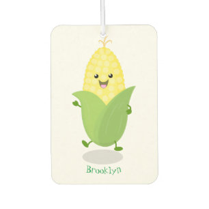 Cute happy corn cartoon illustration  air freshener